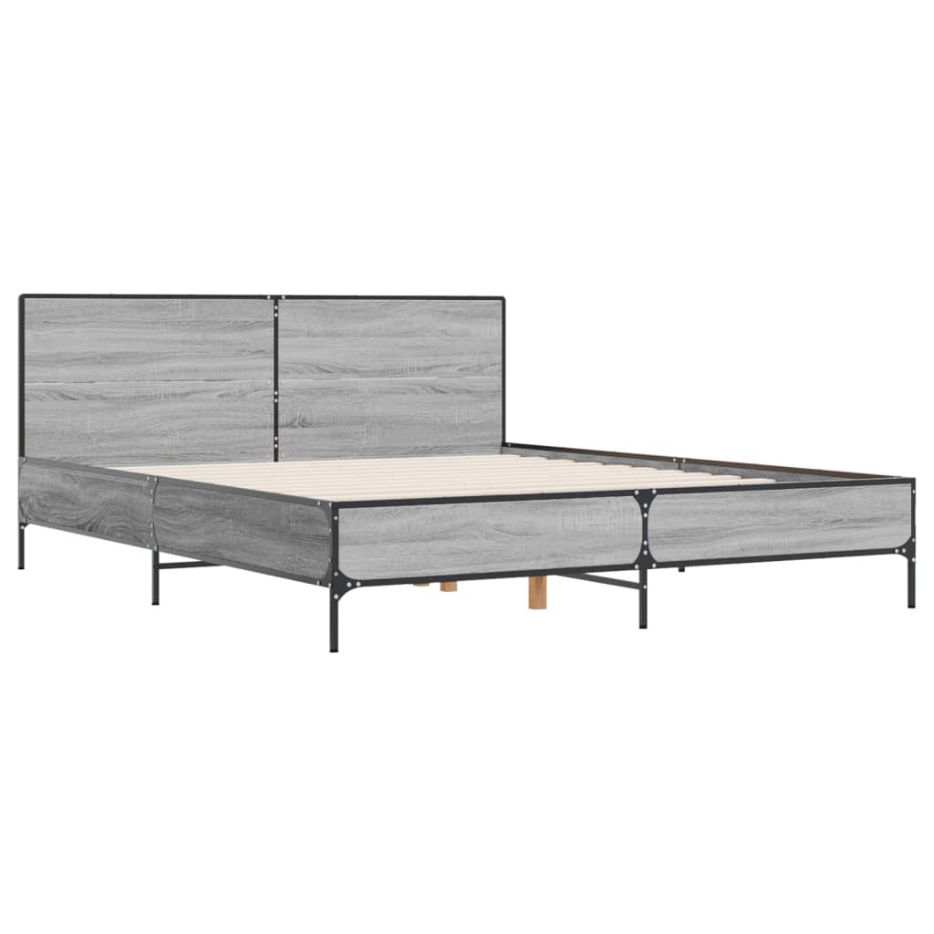 Okvir kreveta boja hrasta 140x200cm konstruirano drvo i metal