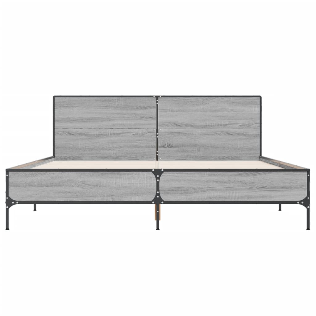 Okvir kreveta boja hrasta 140x200cm konstruirano drvo i metal