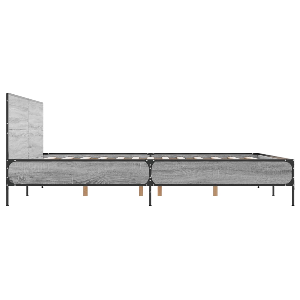Okvir kreveta boja hrasta 140x200cm konstruirano drvo i metal
