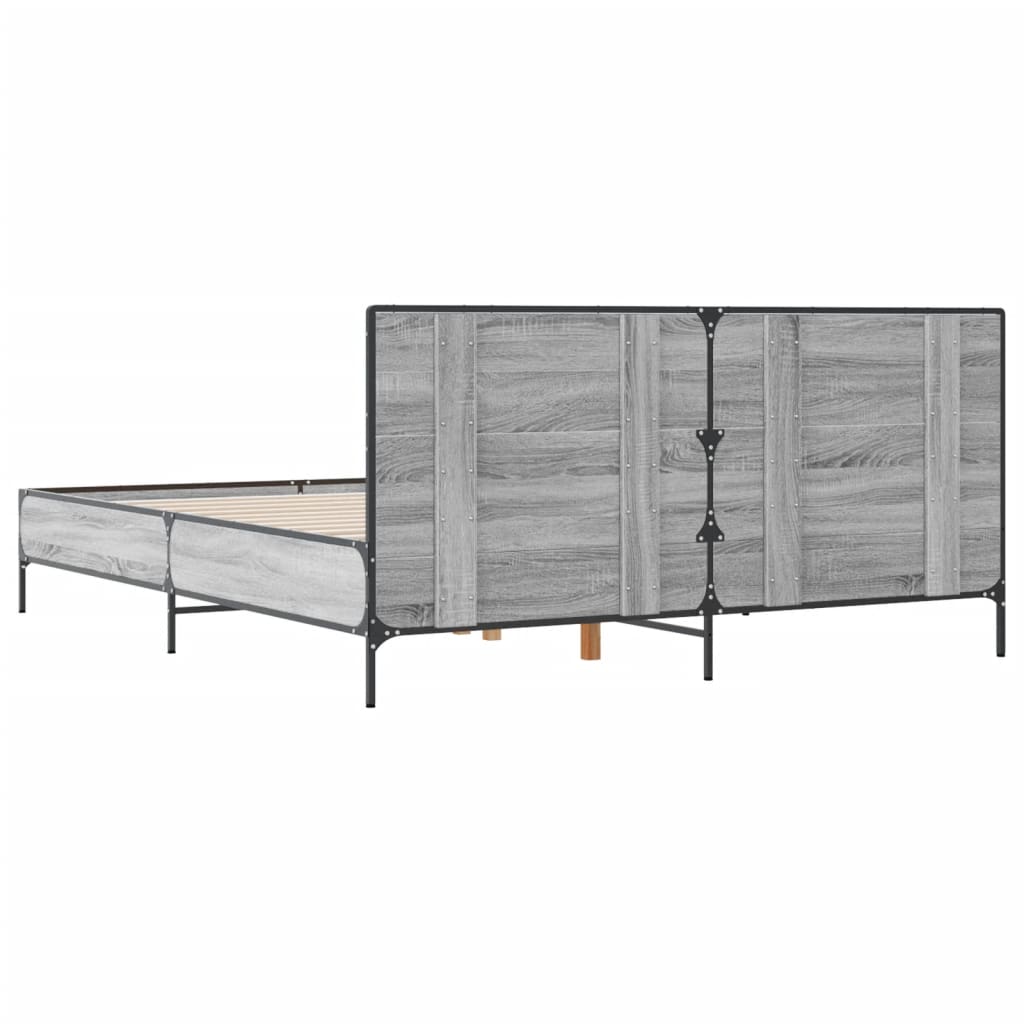 Okvir kreveta boja hrasta 140x200cm konstruirano drvo i metal
