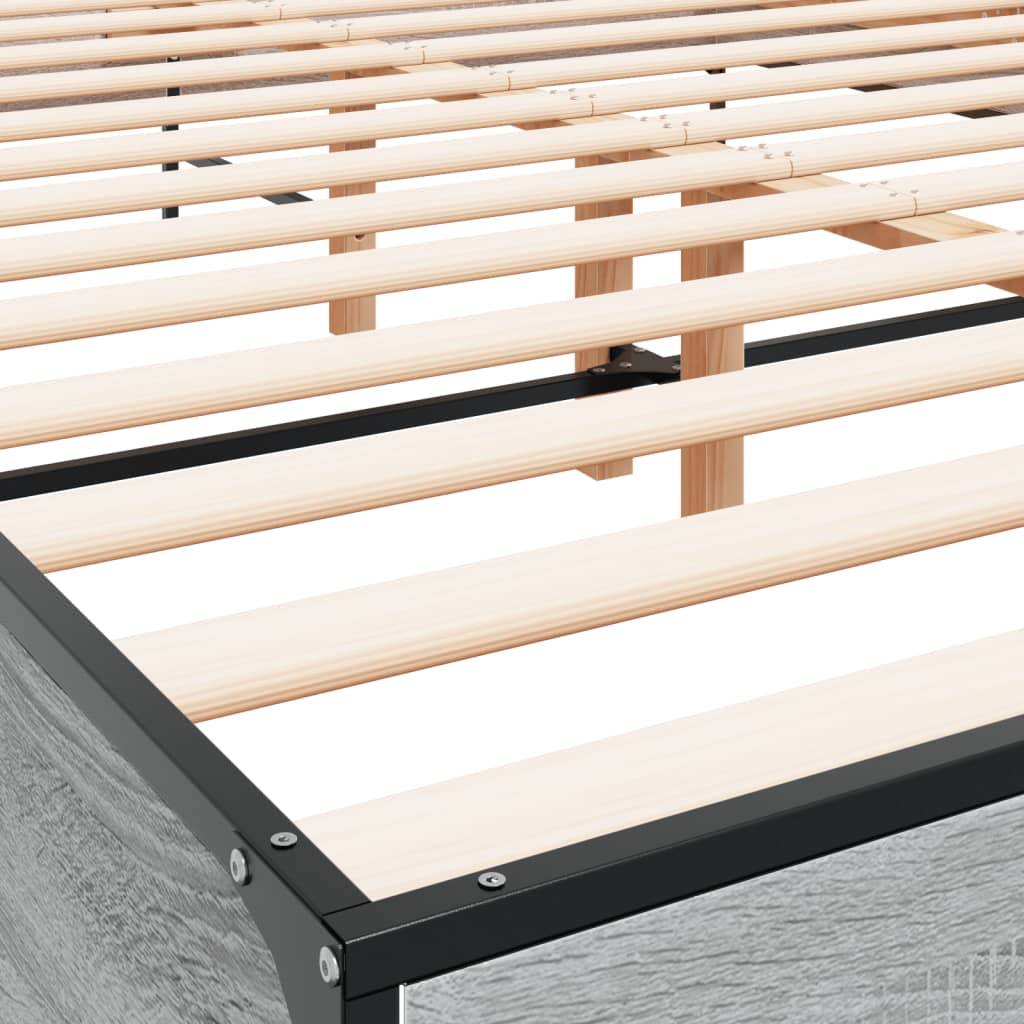 Okvir za krevet boja hrasta 150x200cm konstruirano drvo i metal