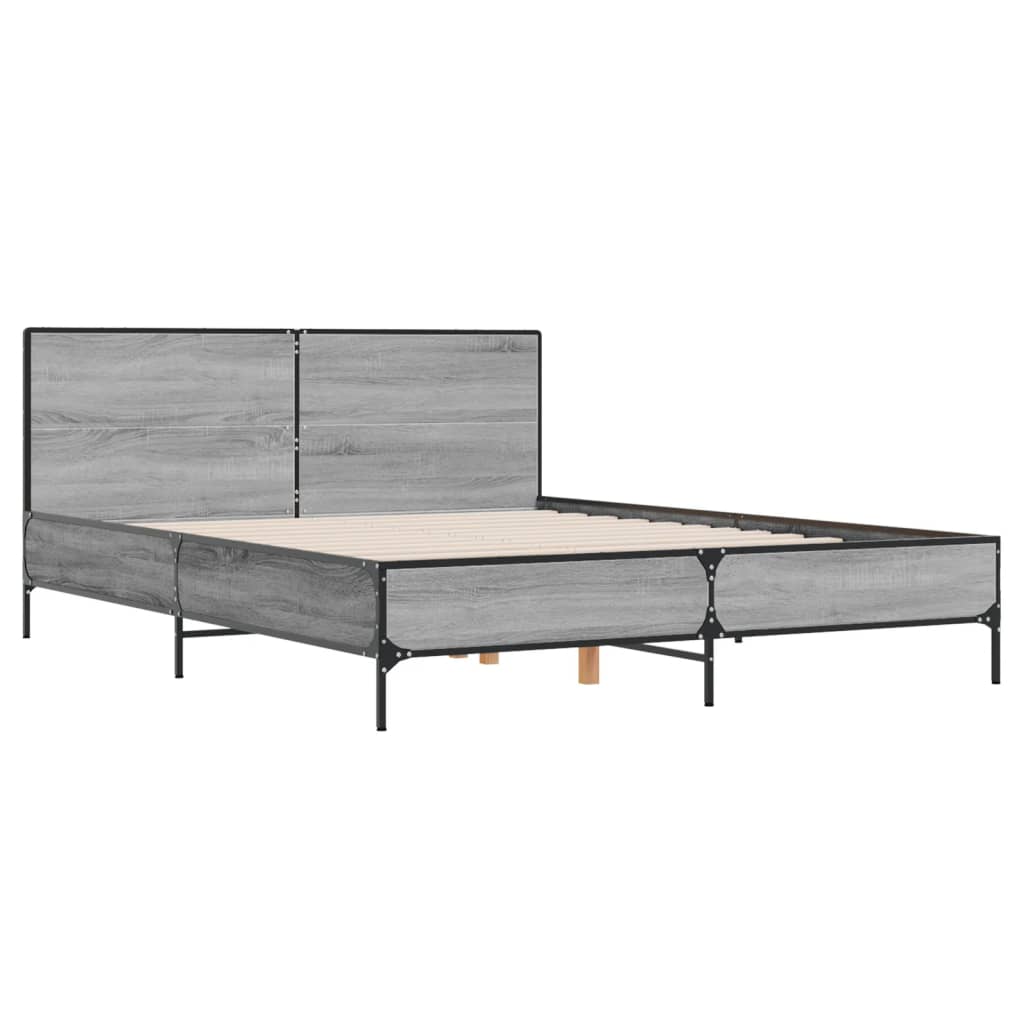 Okvir kreveta boja hrasta 160x200 cm konstruirano drvo i metal