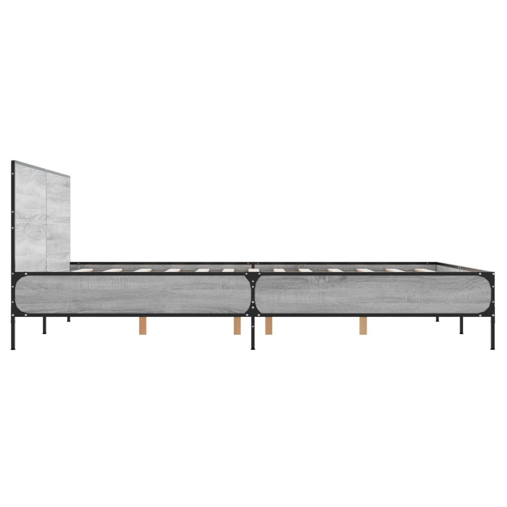 Okvir kreveta boja hrasta 160x200 cm konstruirano drvo i metal