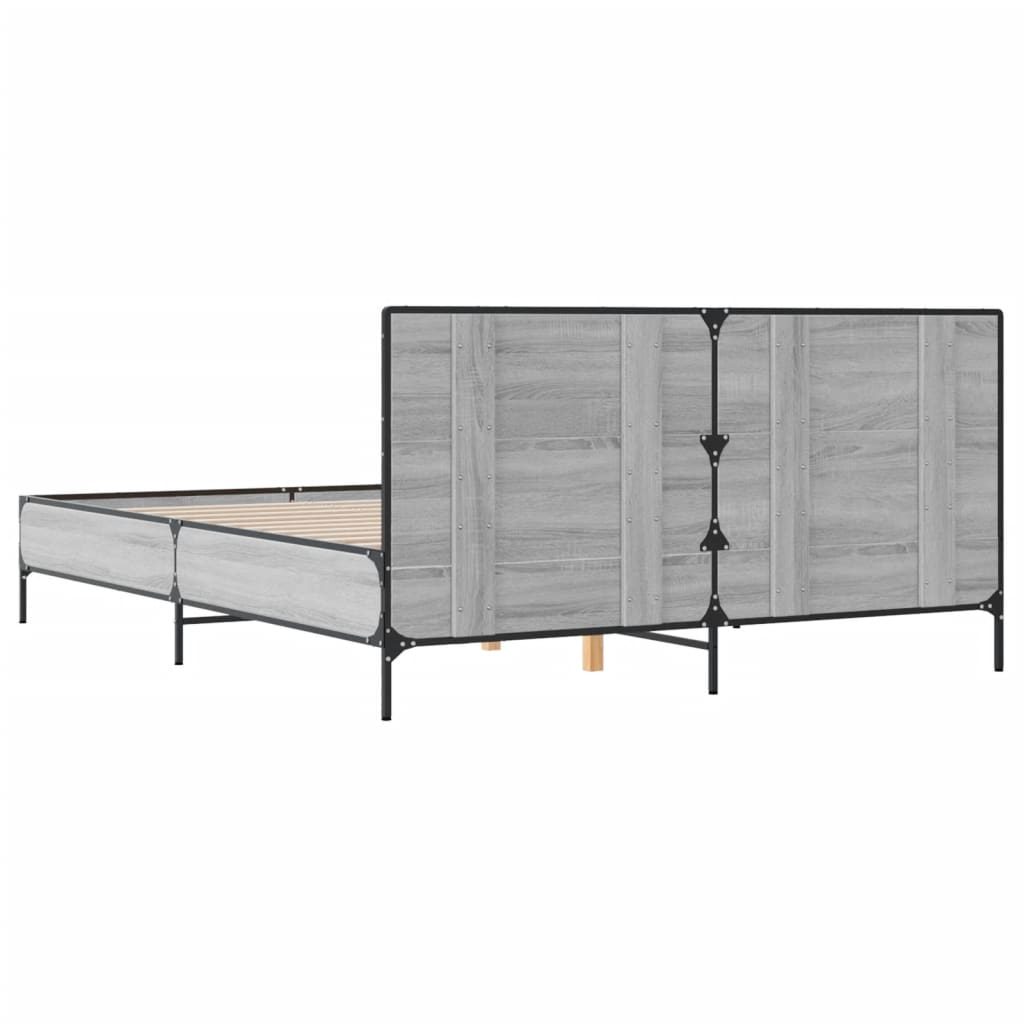 Okvir kreveta boja hrasta 160x200 cm konstruirano drvo i metal