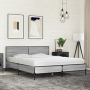 Okvir kreveta boja hrasta 160x200 cm konstruirano drvo i metal