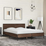 Okvir kreveta boja hrasta 160x200 cm konstruirano drvo i metal
