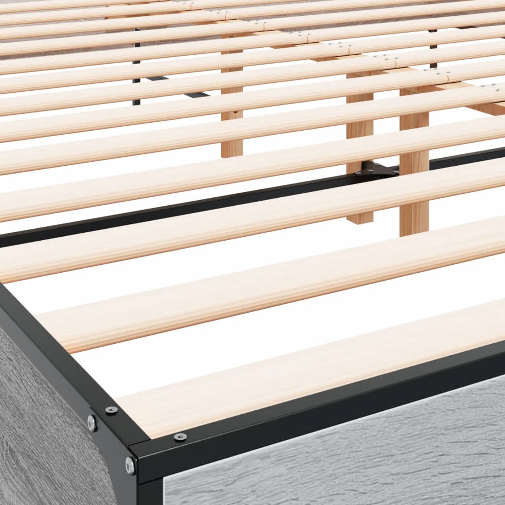 Okvir za krevet boja hrasta 200x200cm konstruirano drvo i metal