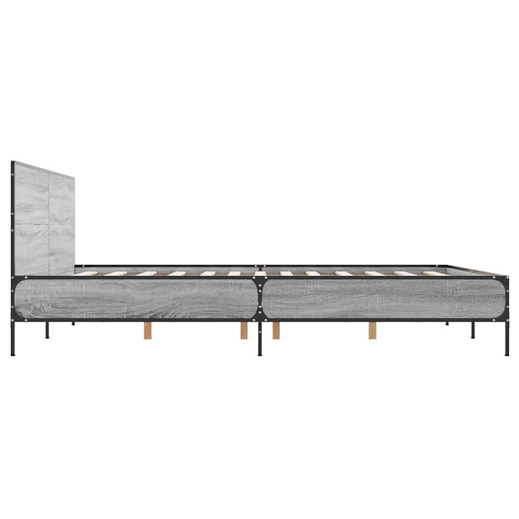 Okvir za krevet boja hrasta 140x190cm konstruirano drvo i metal