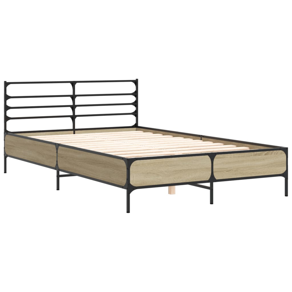 Okvir kreveta boja hrasta 120x200 cm konstruirano drvo i metal