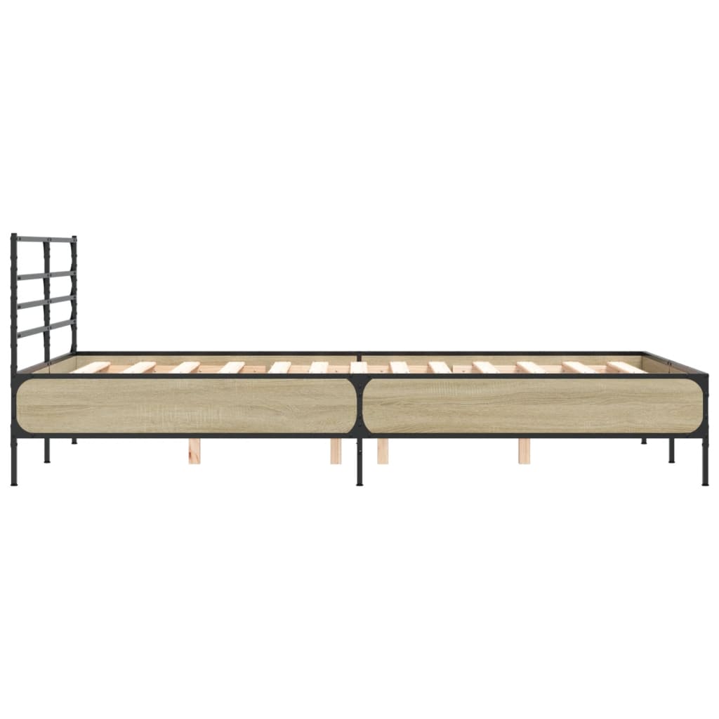 Okvir kreveta boja hrasta 120x200 cm konstruirano drvo i metal