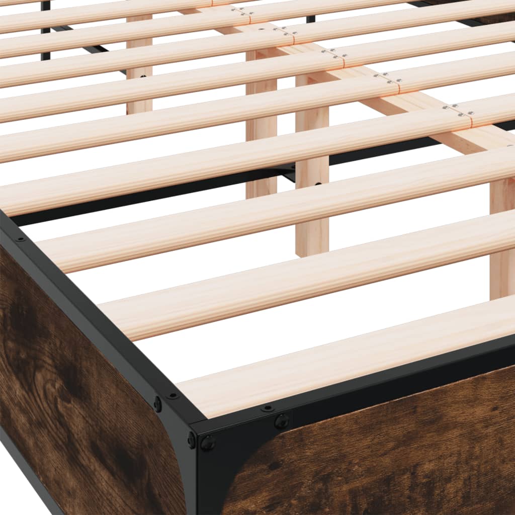 Okvir kreveta boja hrasta 120x200 cm konstruirano drvo i metal