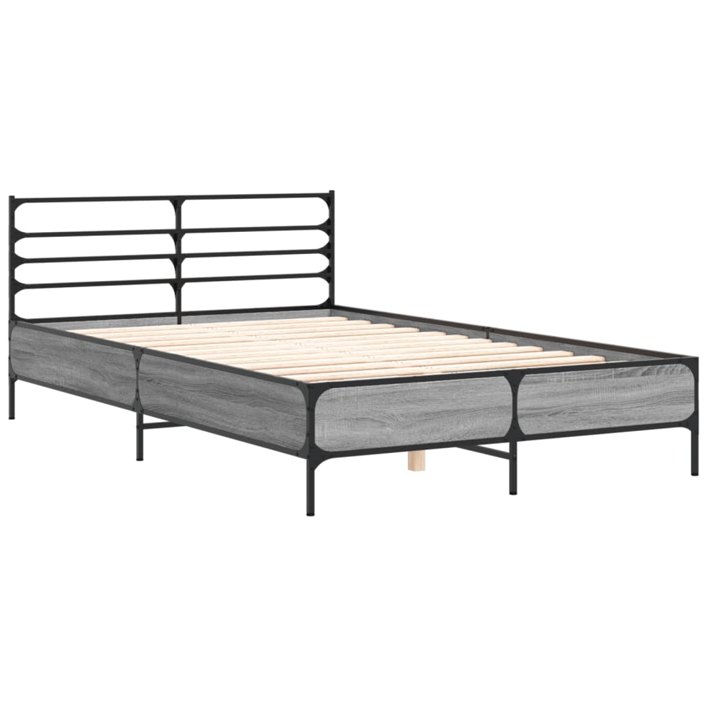 Okvir kreveta boja hrasta 120x200 cm konstruirano drvo i metal
