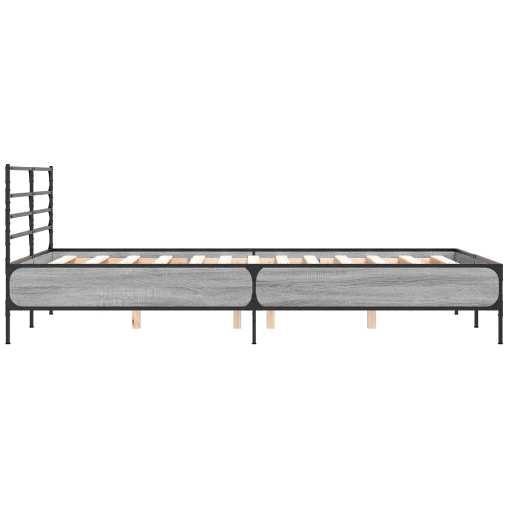 Okvir kreveta boja hrasta 120x200 cm konstruirano drvo i metal
