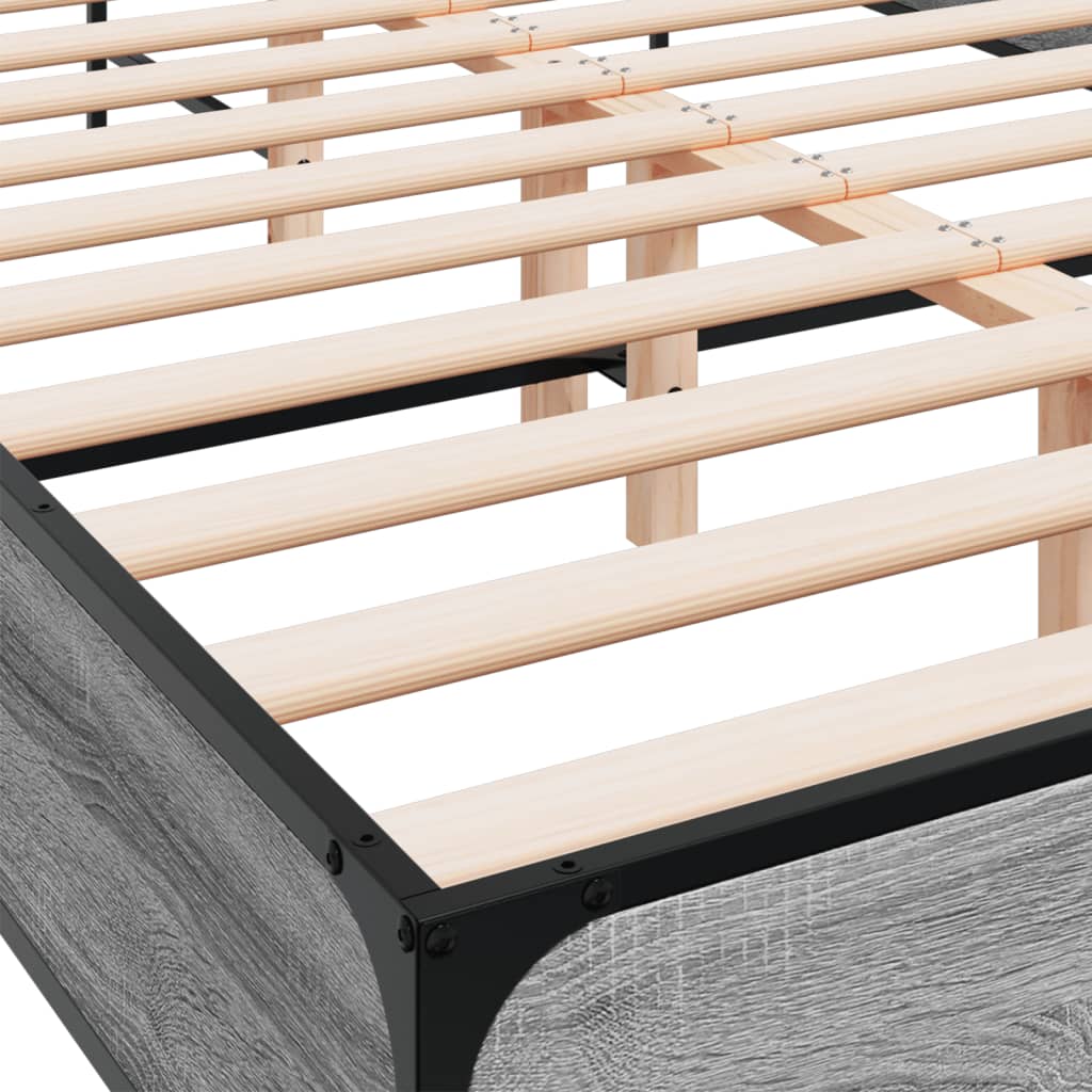 Okvir kreveta boja hrasta 120x200 cm konstruirano drvo i metal