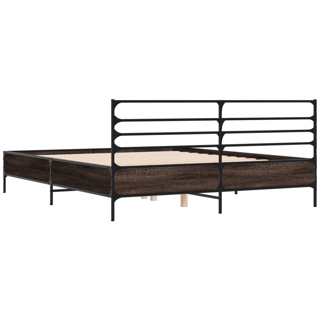 Okvir kreveta boja hrasta 120x200 cm konstruirano drvo i metal