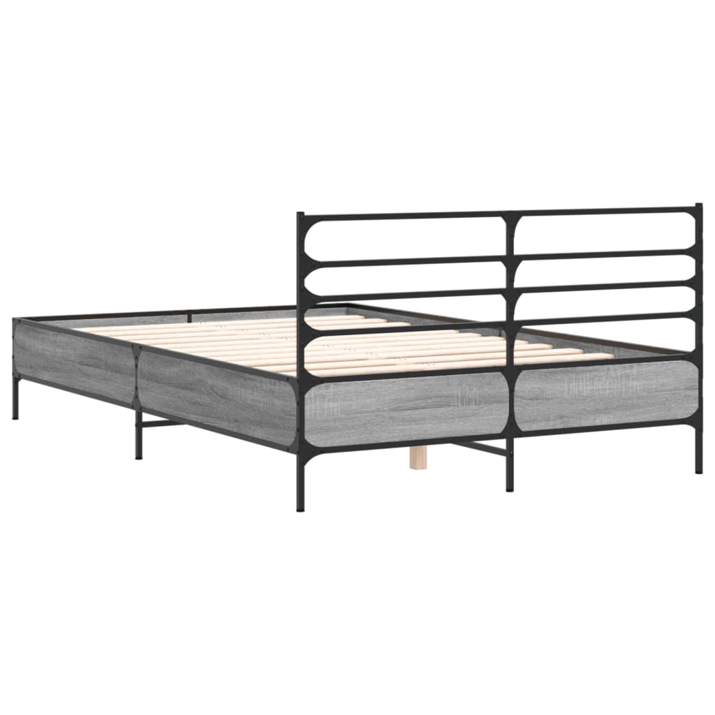 Okvir kreveta boja hrasta 140x200cm konstruirano drvo i metal
