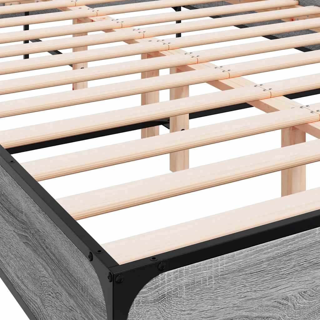Okvir za krevet boja hrasta 150x200cm konstruirano drvo i metal