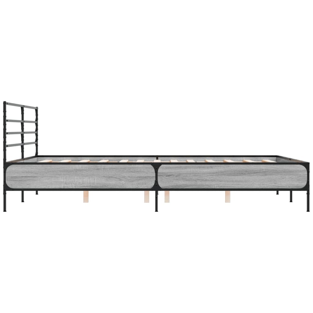 Okvir kreveta boja hrasta 160x200 cm konstruirano drvo i metal