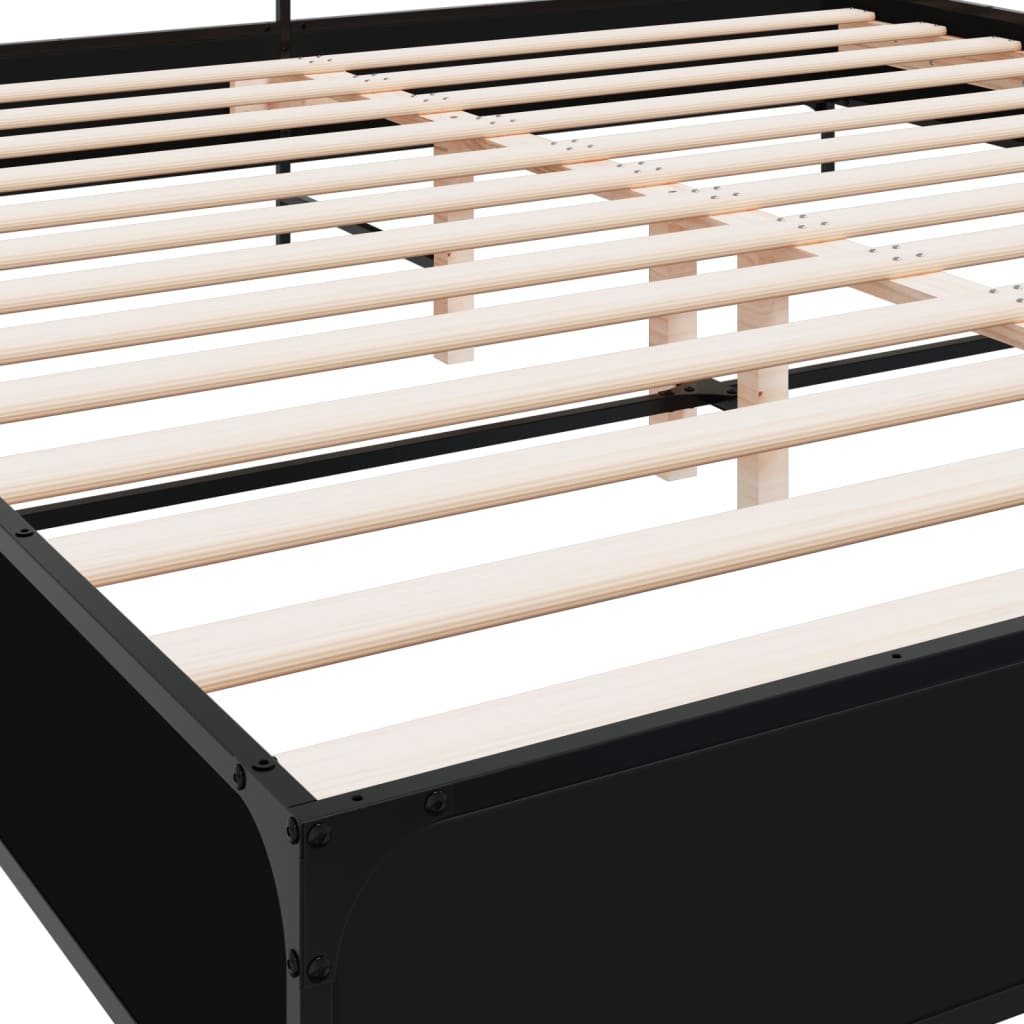 Okvir za krevet crni 180 x 200 cm konstruirano drvo i metal