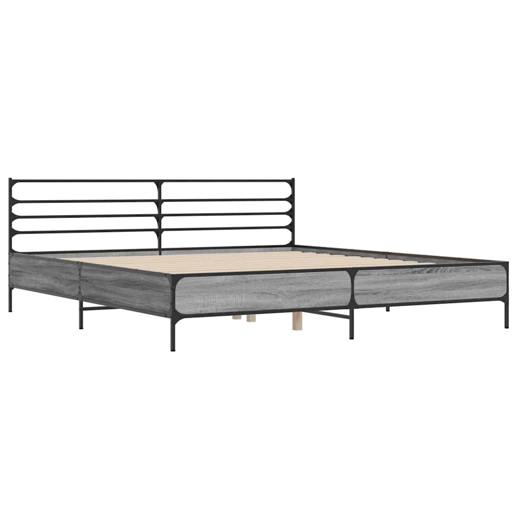 Okvir kreveta boja hrasta 180x200 cm konstruiranog drvo i metal