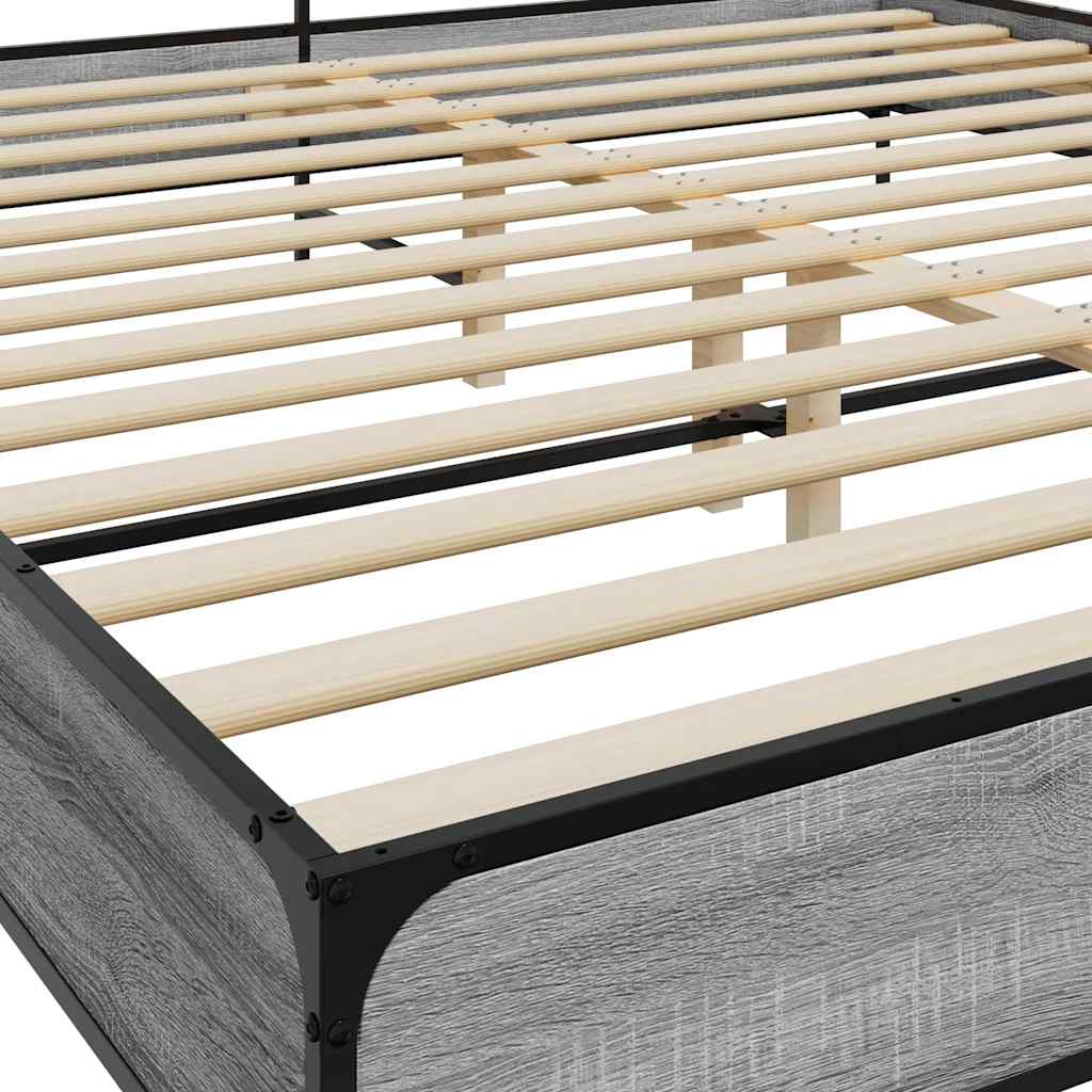Okvir kreveta boja hrasta 180x200 cm konstruiranog drvo i metal
