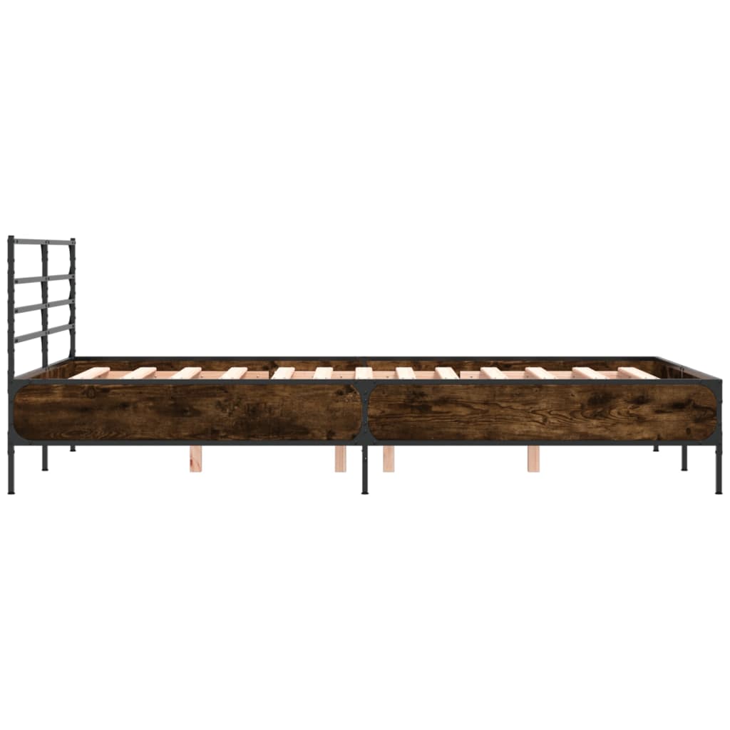 Okvir za krevet boja hrasta 120x190cm konstruirano drvo i metal