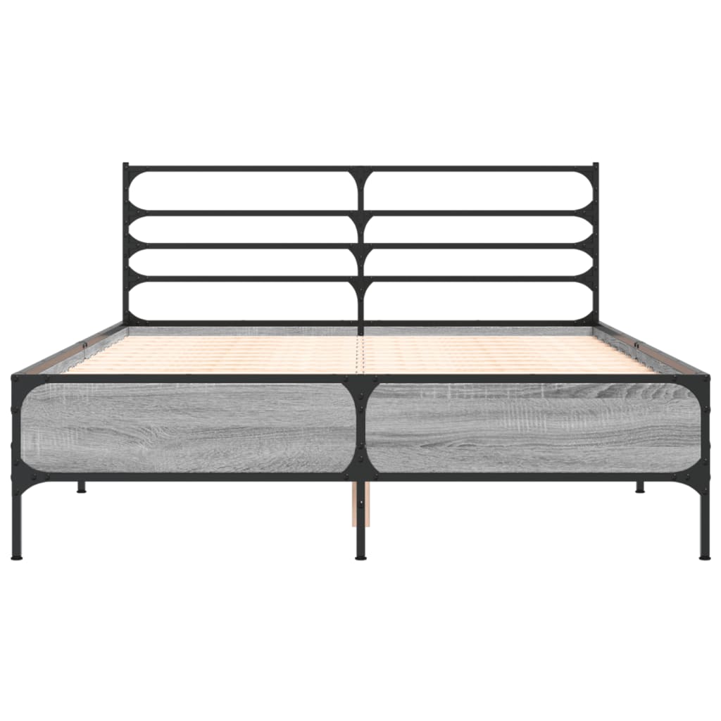 Okvir za krevet boja hrasta 120x190cm konstruirano drvo i metal