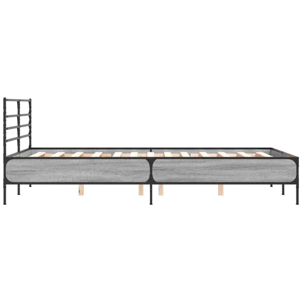 Okvir za krevet boja hrasta 120x190cm konstruirano drvo i metal