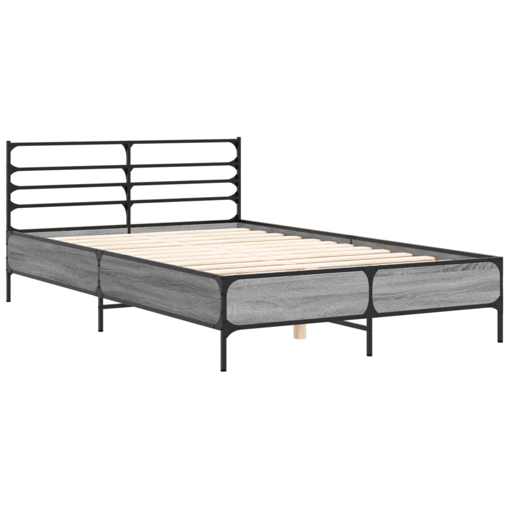 Okvir kreveta boja hrasta 135x190cm konstruirano drvo i metal