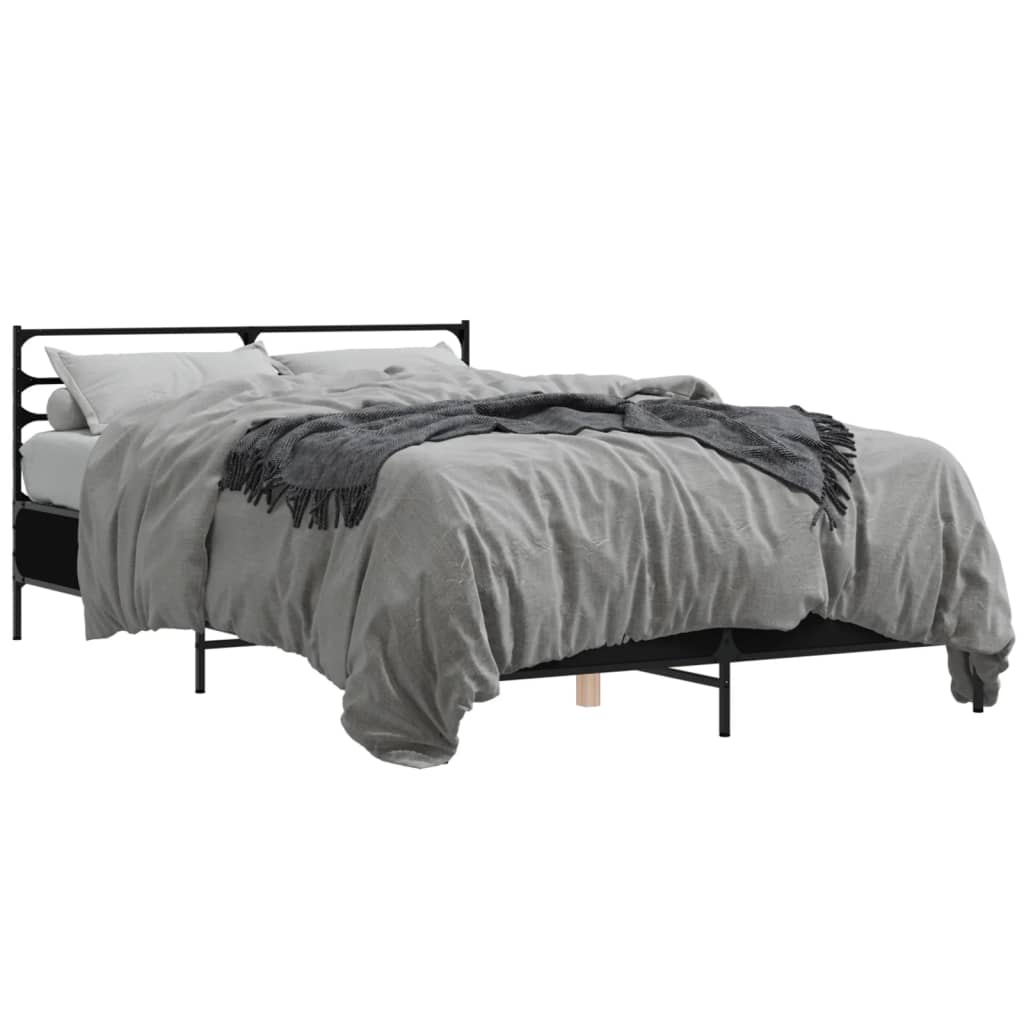 Okvir za krevet crni 140x190 cm konstruirano drvo i metal