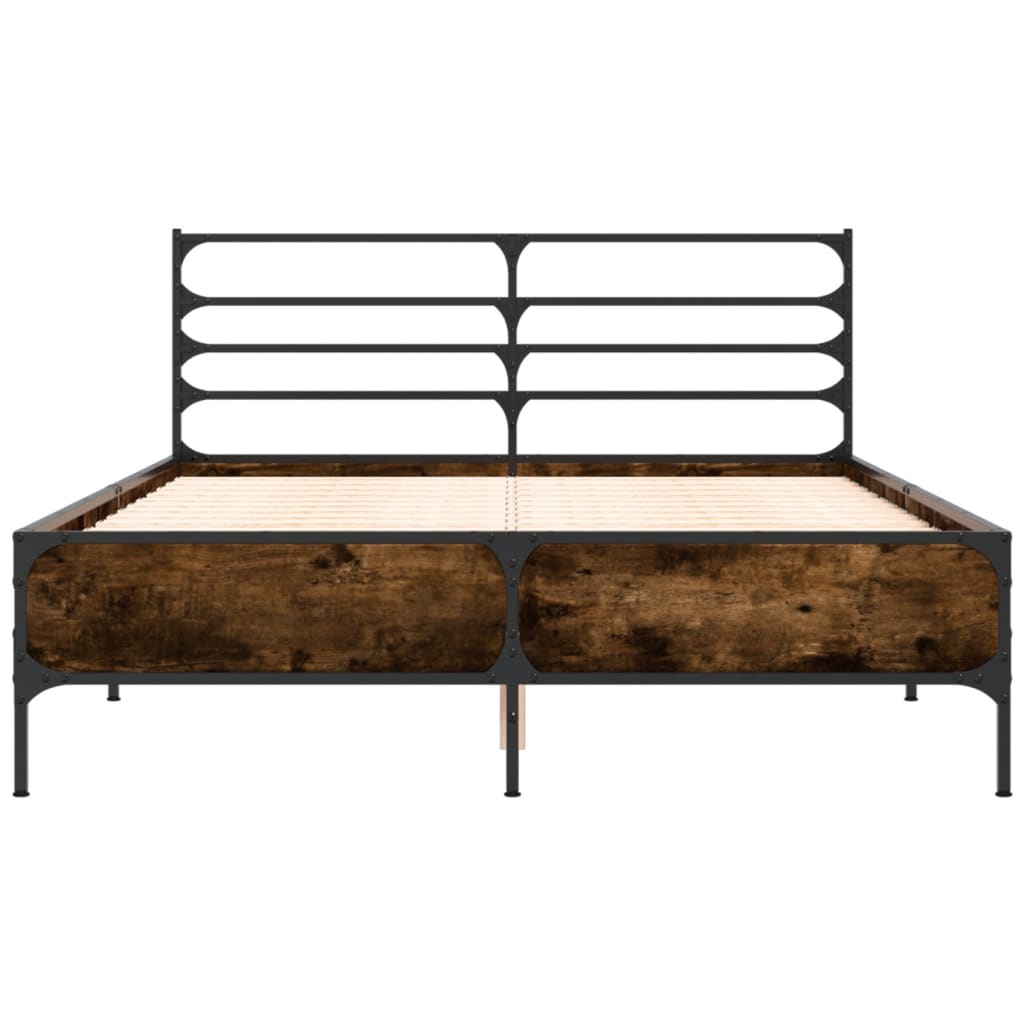 Okvir kreveta boja hrasta 140x190 cm konstruirano drvo i metal