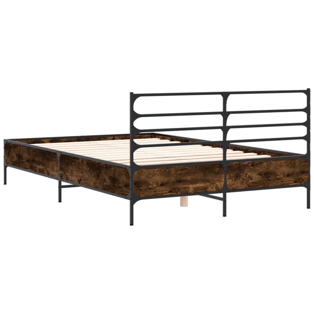 Okvir kreveta boja hrasta 140x190 cm konstruirano drvo i metal