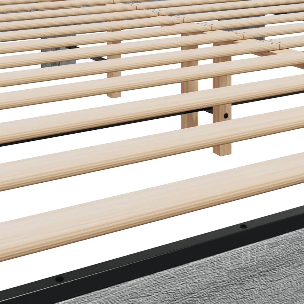 Okvir za krevet boja hrasta 200x200cm konstruirano drvo i metal