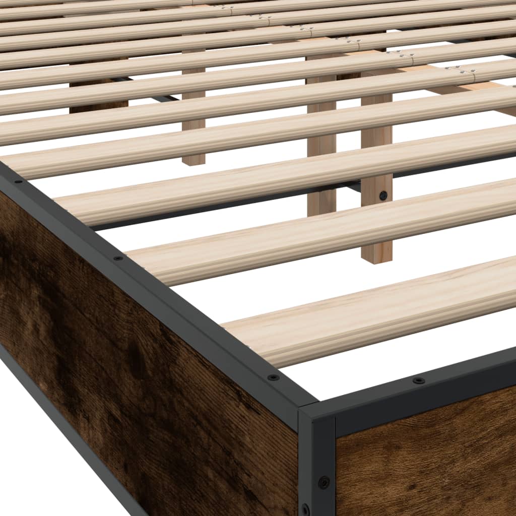 Okvir kreveta boja hrasta 120x200 cm konstruirano drvo i metal