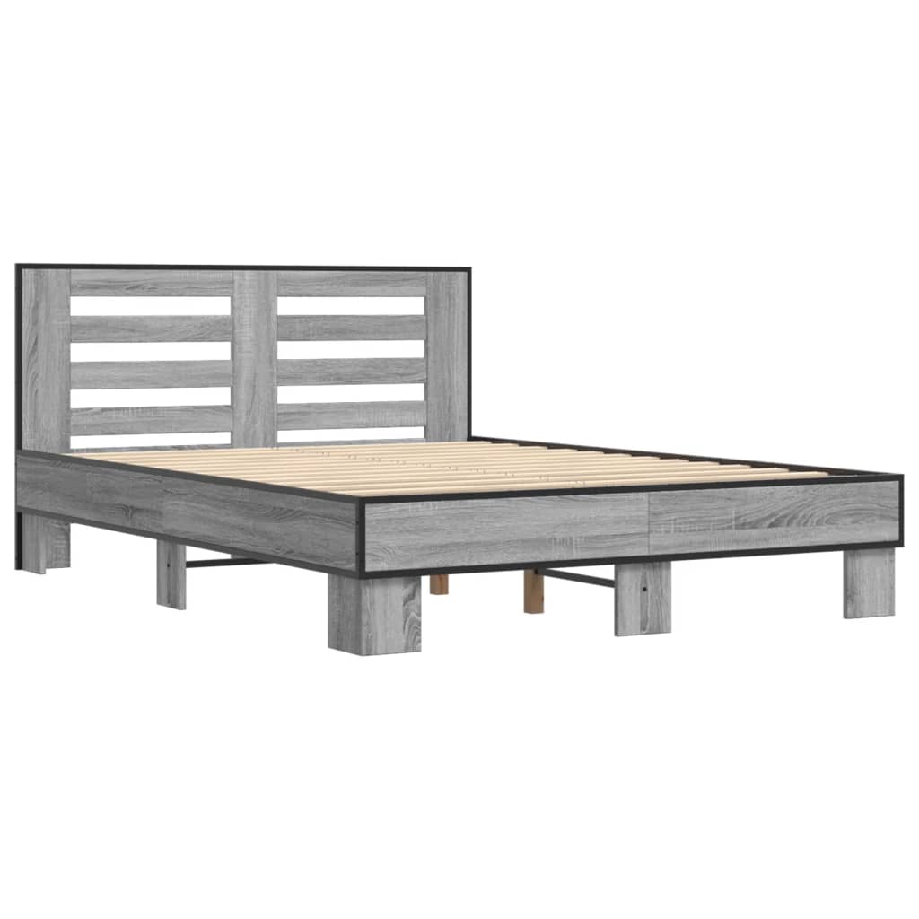 Okvir kreveta boja hrasta 120x200 cm konstruirano drvo i metal
