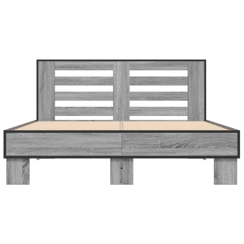 Okvir kreveta boja hrasta 120x200 cm konstruirano drvo i metal