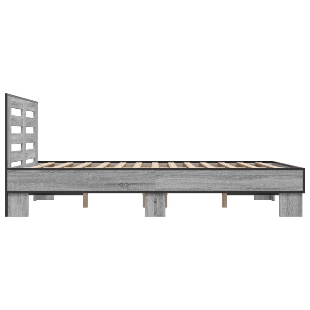 Okvir kreveta boja hrasta 120x200 cm konstruirano drvo i metal