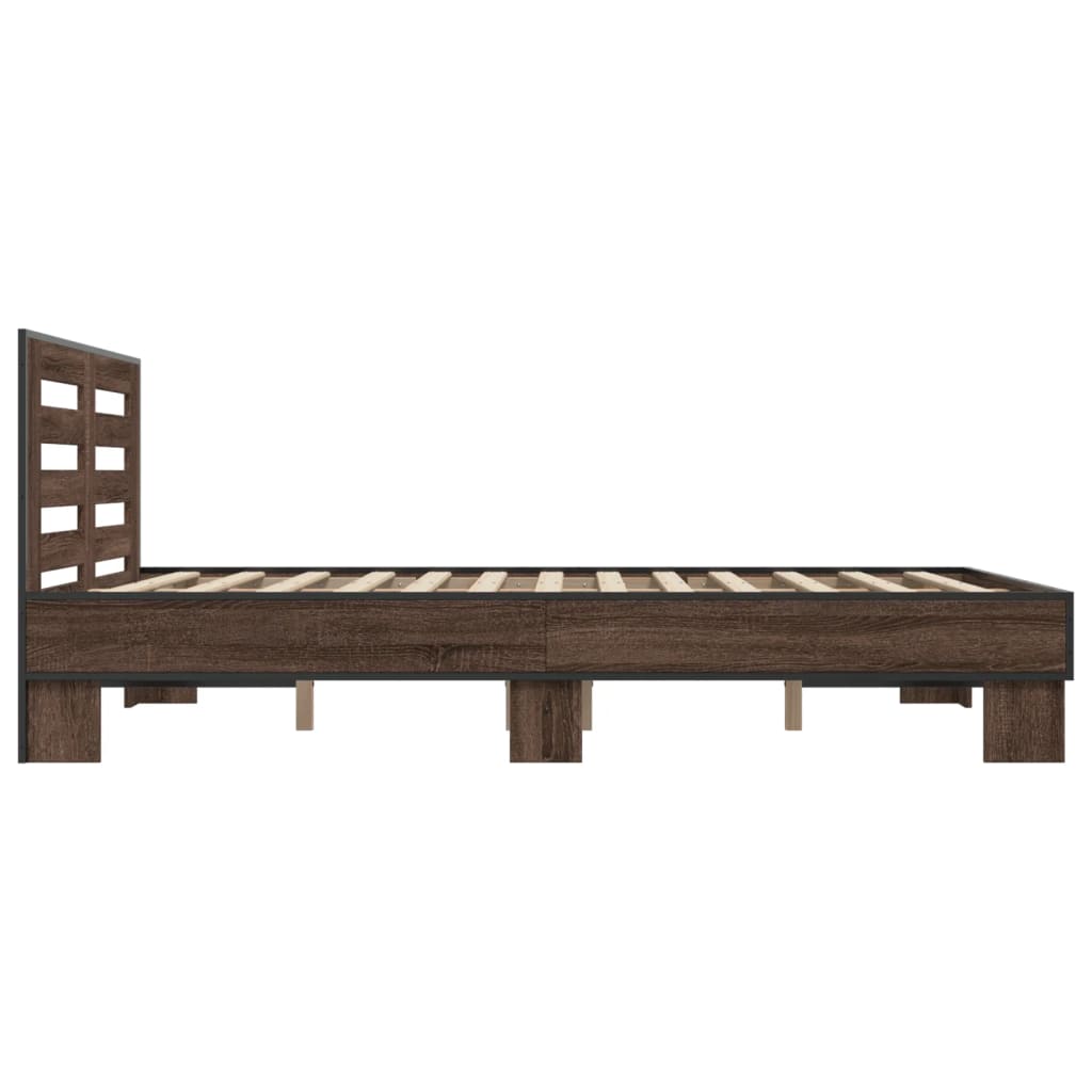 Okvir kreveta boja hrasta 120x200 cm konstruirano drvo i metal