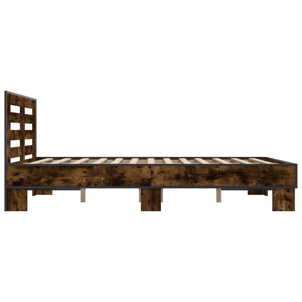 Okvir za krevet boja hrasta 135x190cm konstruirano drvo i metal