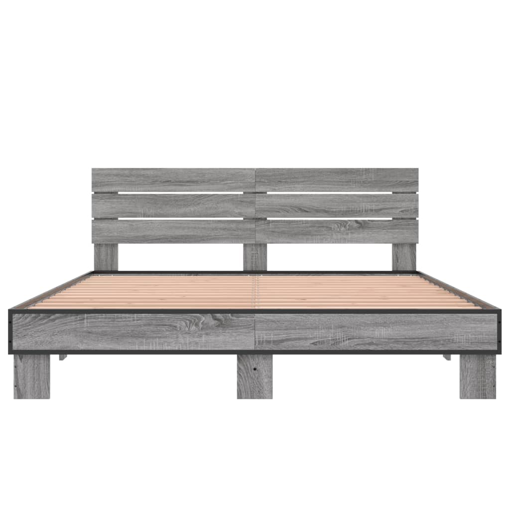 Okvir za krevet boja hrasta 150x200cm konstruirano drvo i metal