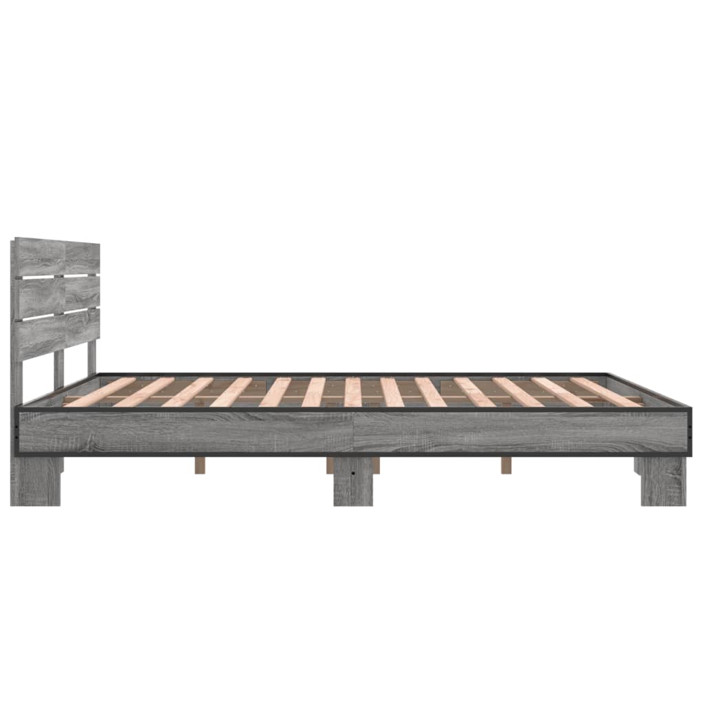 Okvir za krevet boja hrasta 150x200cm konstruirano drvo i metal