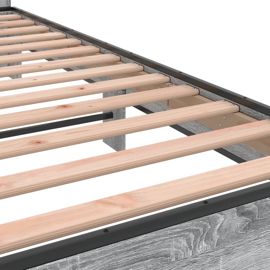 Okvir za krevet boja hrasta 150x200cm konstruirano drvo i metal
