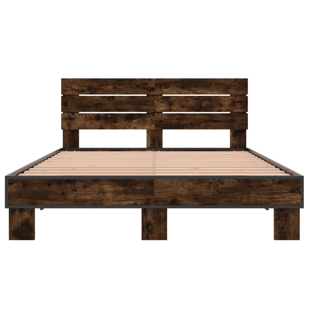Okvir kreveta boja hrasta 140x200 cm konstruirano drvo i metal