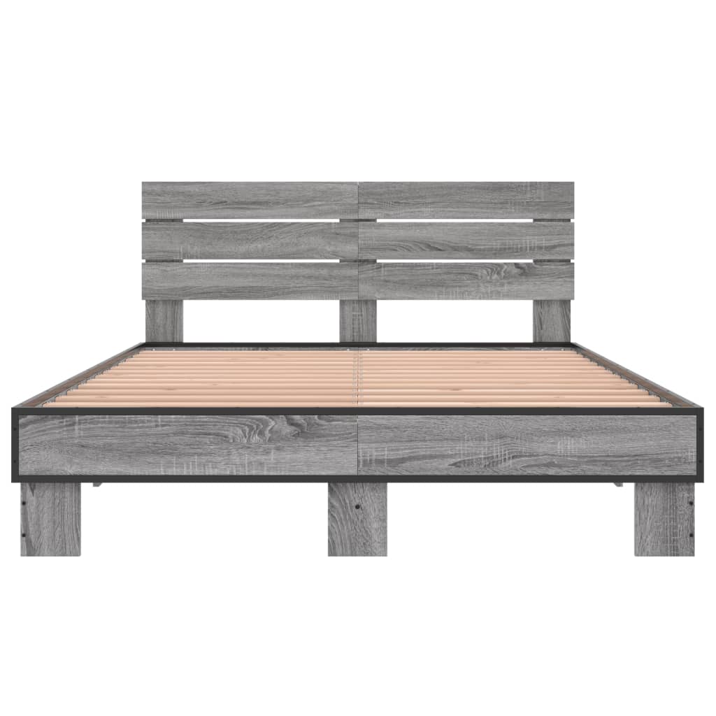 Okvir kreveta boja hrasta 140x200cm konstruirano drvo i metal