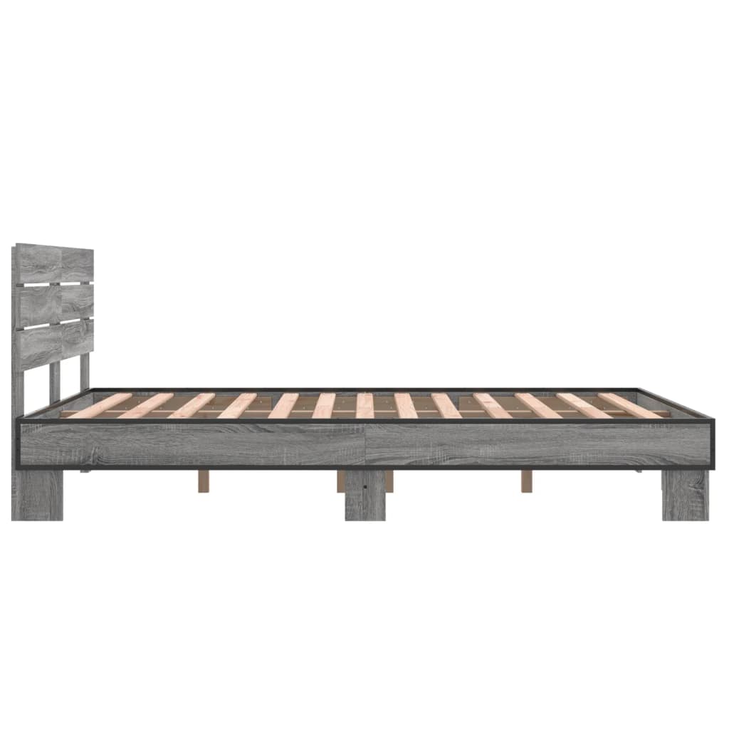 Okvir kreveta boja hrasta 140x200cm konstruirano drvo i metal