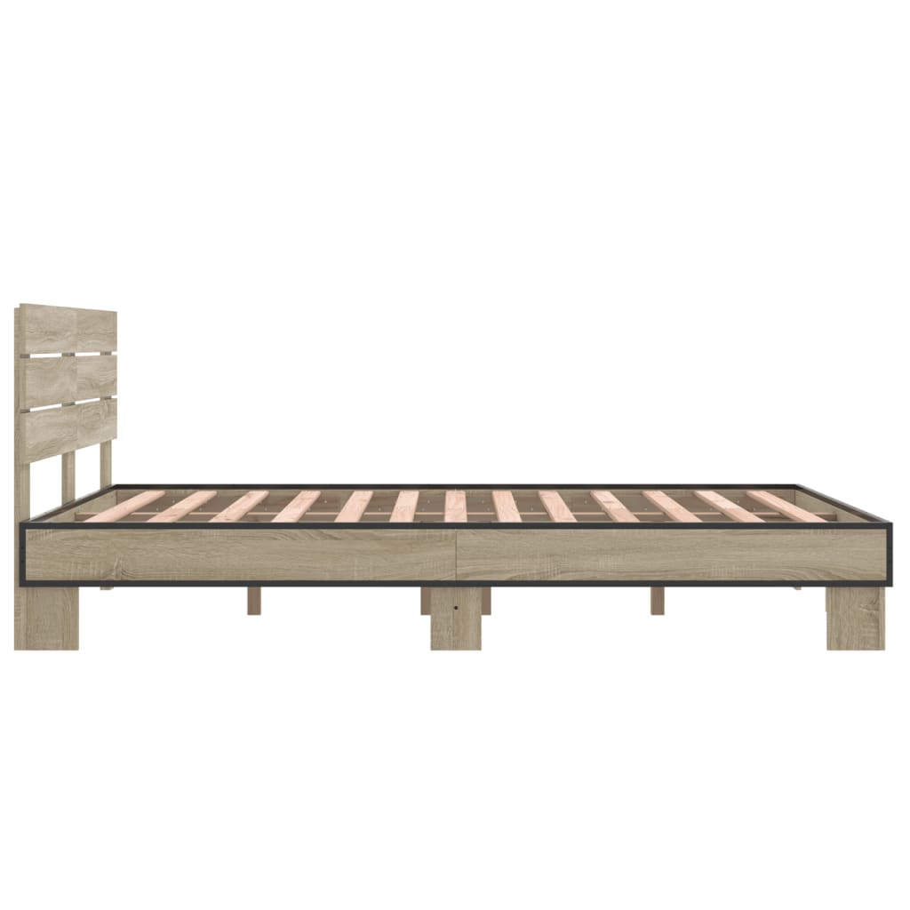 Okvir kreveta boja hrasta 120x200 cm konstruirano drvo i metal