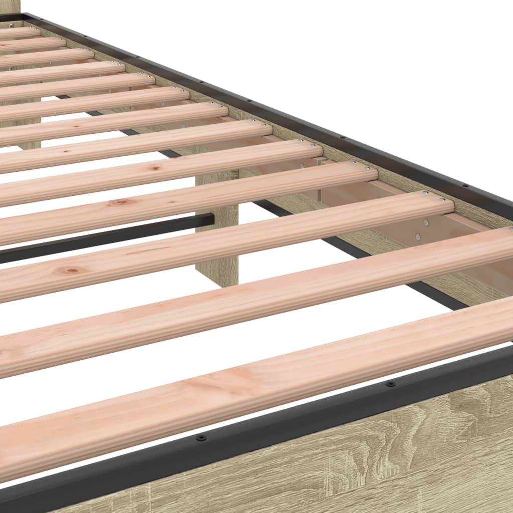 Okvir kreveta boja hrasta 120x200 cm konstruirano drvo i metal