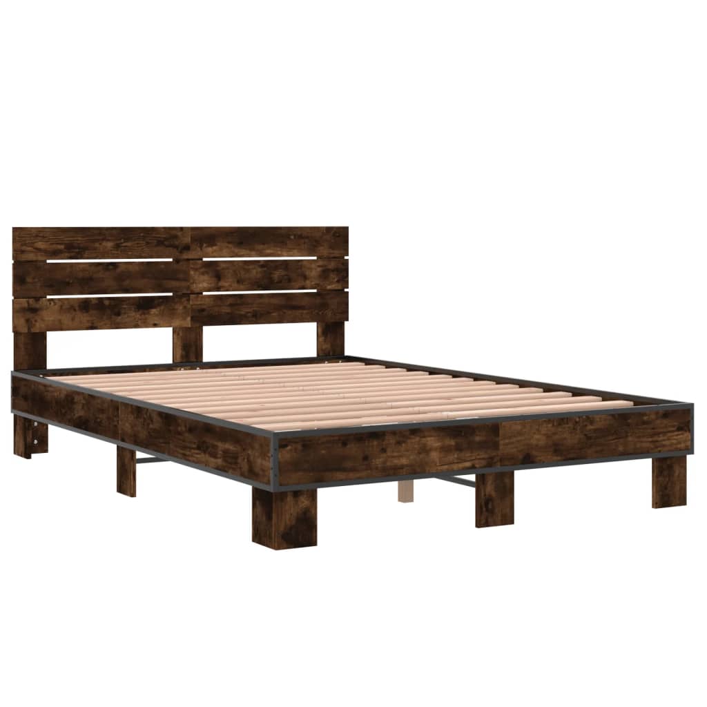 Okvir kreveta boja hrasta 120x200 cm konstruirano drvo i metal