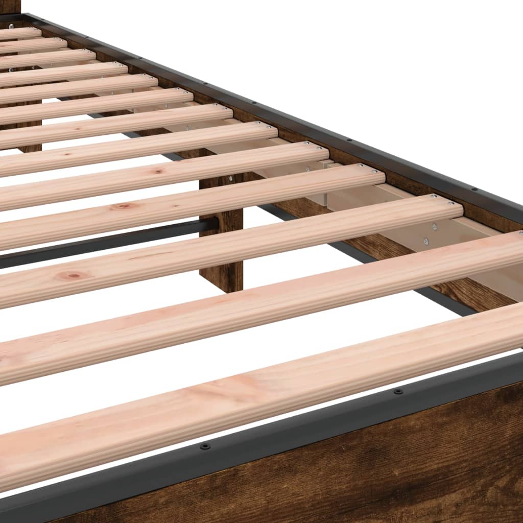 Okvir kreveta boja hrasta 120x200 cm konstruirano drvo i metal