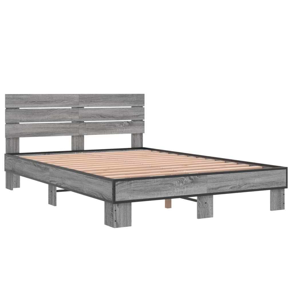 Okvir kreveta boja hrasta 120x200 cm konstruirano drvo i metal
